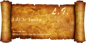 Löb Imola névjegykártya